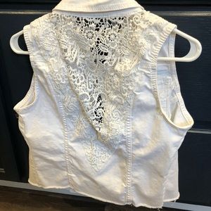 Maurices white denim vest